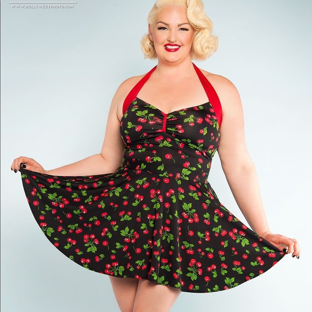 pinup couture cherry swim skirt